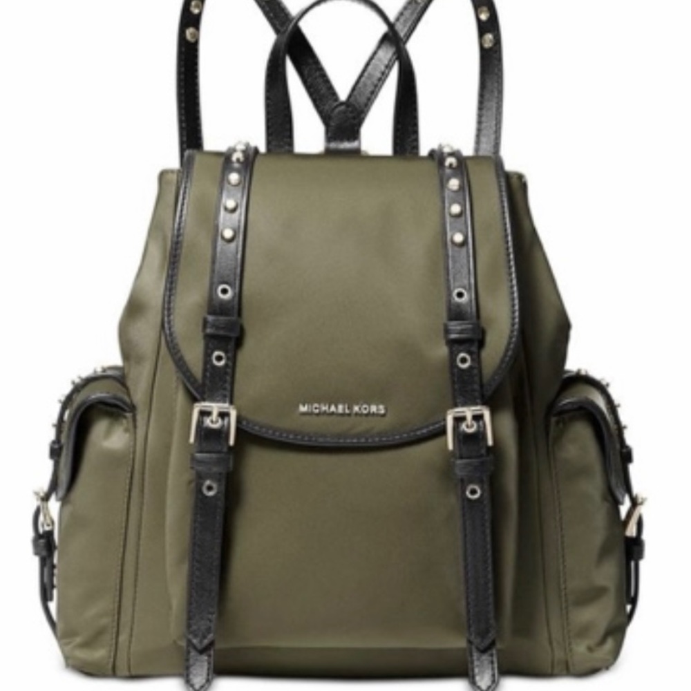New!! Michael Kors Leila studded flap backpack